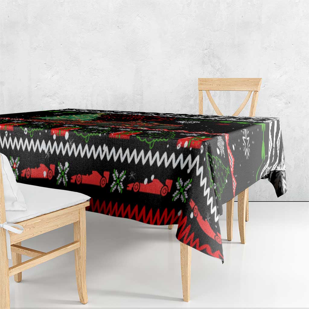Monaco Christmas Tablecloth with Race Car Christmas Tree and Snowflake Holiday - Wonder Print Shop
