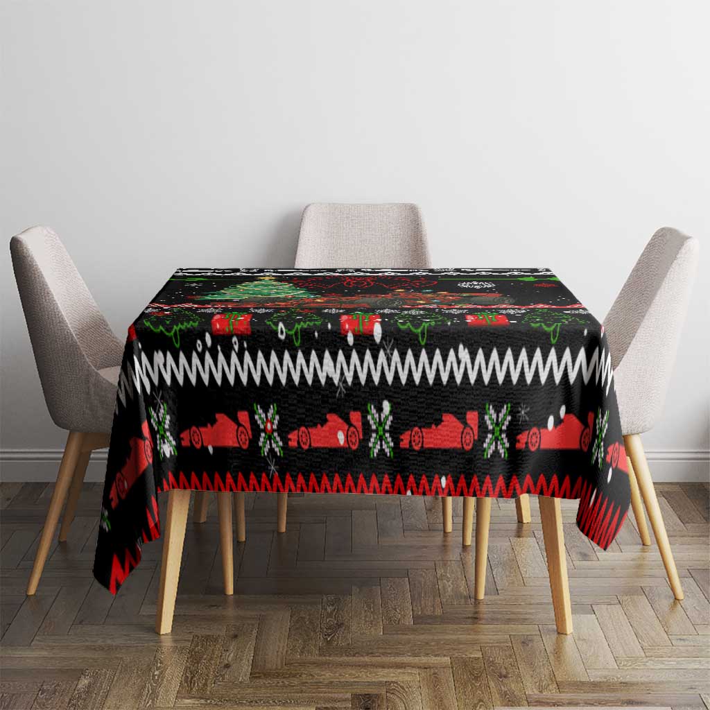Monaco Christmas Tablecloth with Race Car Christmas Tree and Snowflake Holiday - Wonder Print Shop