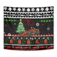 Monaco Christmas Tapestry with Race Car Christmas Tree and Snowflake Holiday - Wonder Print Shop