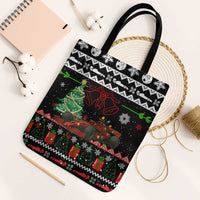 Monaco Christmas Tote Bag with Race Car Christmas Tree and Snowflake Holiday - Wonder Print Shop