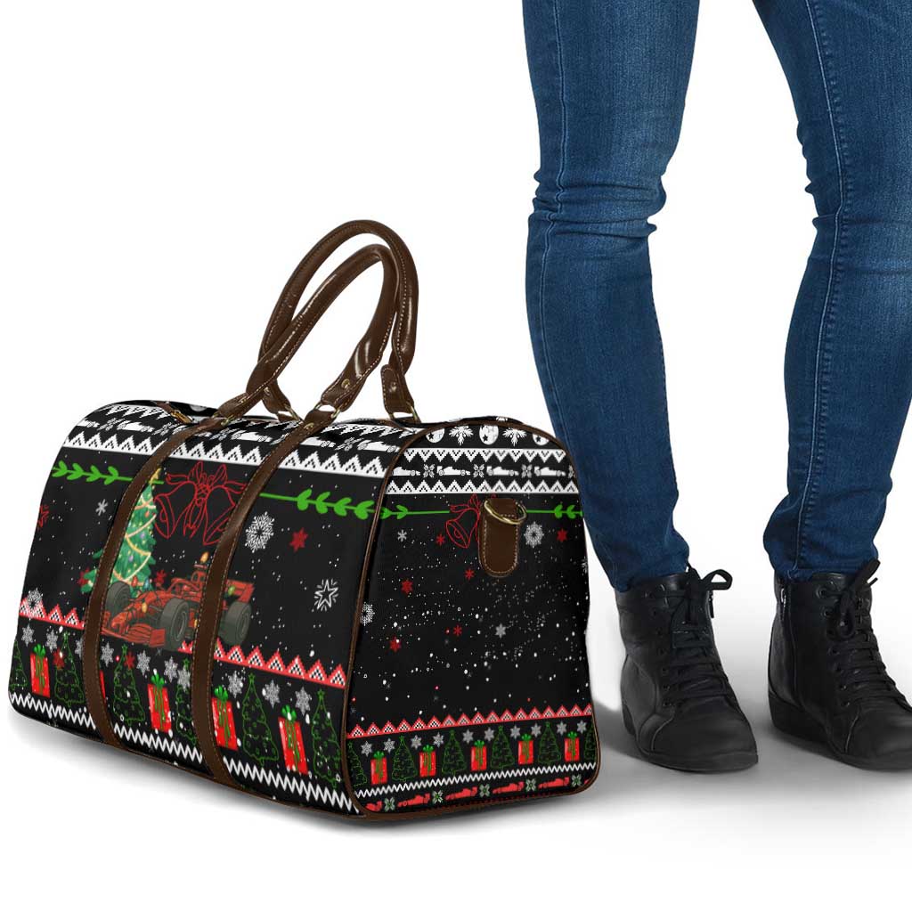 Monaco Christmas Travel Bag with Race Car Christmas Tree and Snowflake Holiday - Wonder Print Shop