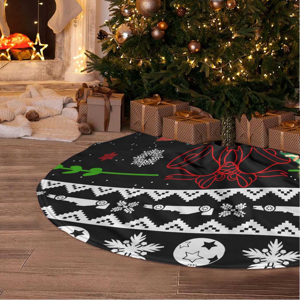 Monaco Christmas Tree Skirt with Race Car Christmas Tree and Snowflake Holiday - Wonder Print Shop