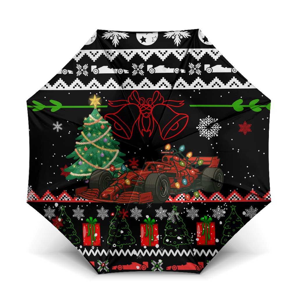 Monaco Christmas Umbrella with Race Car Christmas Tree and Snowflake Holiday - Wonder Print Shop