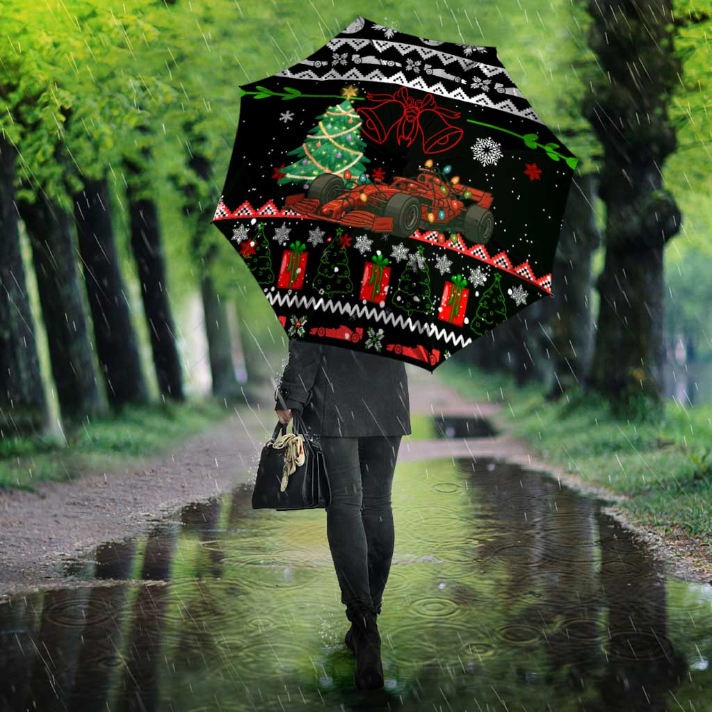 Monaco Christmas Umbrella with Race Car Christmas Tree and Snowflake Holiday - Wonder Print Shop