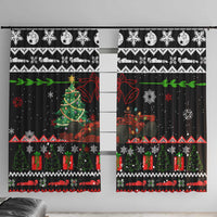 Monaco Christmas Window Curtain with Race Car Christmas Tree and Snowflake Holiday - Wonder Print Shop