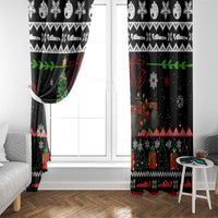 Monaco Christmas Window Curtain with Race Car Christmas Tree and Snowflake Holiday - Wonder Print Shop