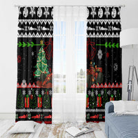 Monaco Christmas Window Curtain with Race Car Christmas Tree and Snowflake Holiday - Wonder Print Shop