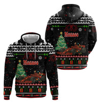 Monaco Christmas Zip Hoodie with Race Car Christmas Tree and Snowflake Holiday - Wonder Print Shop