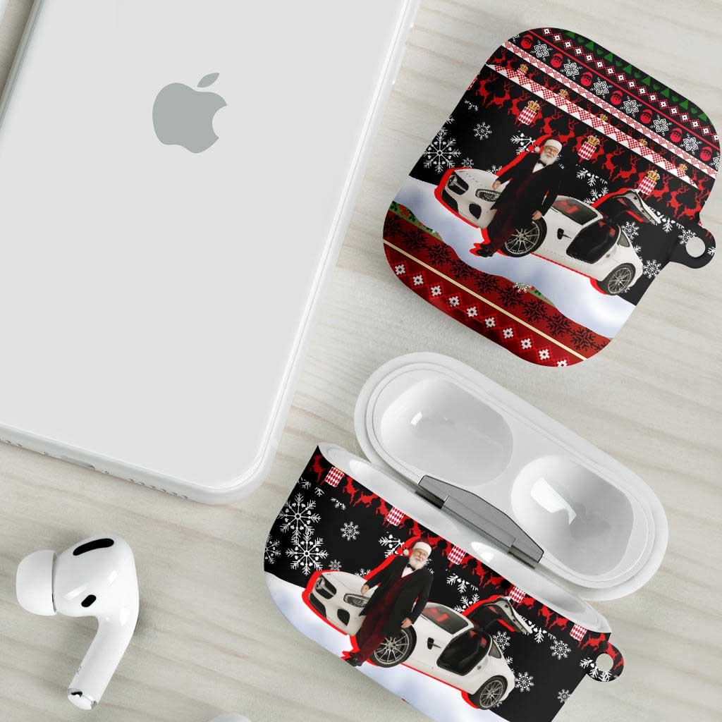 Monaco Christmas AirPods Case with Santa Claus Sports Car Snowflakes and Luxury Holiday - Wonder Print Shop