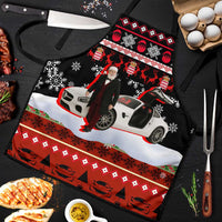 Monaco Christmas Apron with Santa Claus Sports Car Snowflakes and Luxury Holiday - Wonder Print Shop