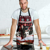 Monaco Christmas Apron with Santa Claus Sports Car Snowflakes and Luxury Holiday - Wonder Print Shop