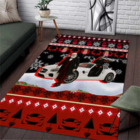 Monaco Christmas Area Rug with Santa Claus Sports Car Snowflakes and Luxury Holiday - Wonder Print Shop