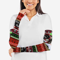 Monaco Christmas Arm Sleeves with Santa Claus Sports Car Snowflakes and Luxury Holiday - Wonder Print Shop