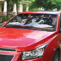 Monaco Christmas Auto Sun Shade with Santa Claus Sports Car Snowflakes and Luxury Holiday - Wonder Print Shop