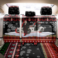 Monaco Christmas Back Car Seat Cover with Santa Claus Sports Car Snowflakes and Luxury Holiday - Wonder Print Shop