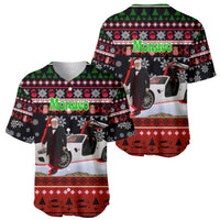Monaco Christmas Baseball Jersey with Santa Claus Sports Car Snowflakes and Luxury Holiday - Wonder Print Shop