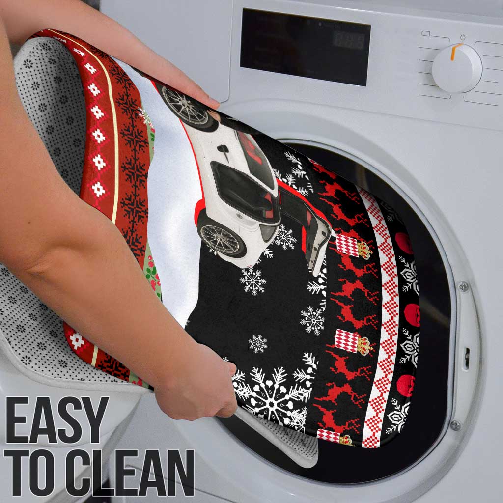 Monaco Christmas Bathroom Set with Santa Claus Sports Car Snowflakes and Luxury Holiday - Wonder Print Shop