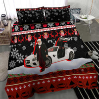 Monaco Christmas Bedding Set with Santa Claus Sports Car Snowflakes and Luxury Holiday - Wonder Print Shop
