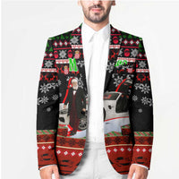 Monaco Christmas Blazer with Santa Claus Sports Car Snowflakes and Luxury Holiday - Wonder Print Shop