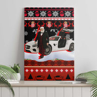 Monaco Christmas Canvas Wall Art with Santa Claus Sports Car Snowflakes and Luxury Holiday - Wonder Print Shop
