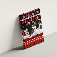 Monaco Christmas Canvas Wall Art with Santa Claus Sports Car Snowflakes and Luxury Holiday - Wonder Print Shop