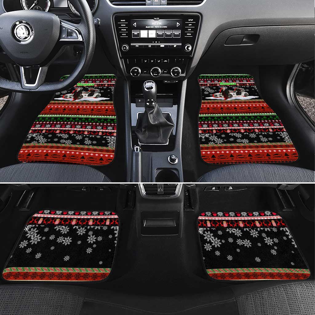 Monaco Christmas Car Mats with Santa Claus Sports Car Snowflakes and Luxury Holiday - Wonder Print Shop