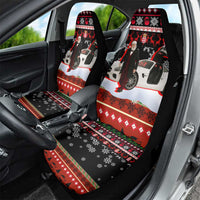Monaco Christmas Car Seat Cover with Santa Claus Sports Car Snowflakes and Luxury Holiday - Wonder Print Shop