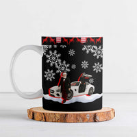 Monaco Christmas Ceramic Mug with Santa Claus Sports Car Snowflakes and Luxury Holiday - Wonder Print Shop