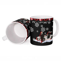 Monaco Christmas Ceramic Mug with Santa Claus Sports Car Snowflakes and Luxury Holiday - Wonder Print Shop