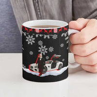 Monaco Christmas Ceramic Mug with Santa Claus Sports Car Snowflakes and Luxury Holiday - Wonder Print Shop