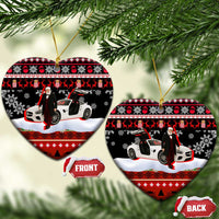 Monaco Christmas Ceramic Ornament with Santa Claus Sports Car Snowflakes and Luxury Holiday - Wonder Print Shop