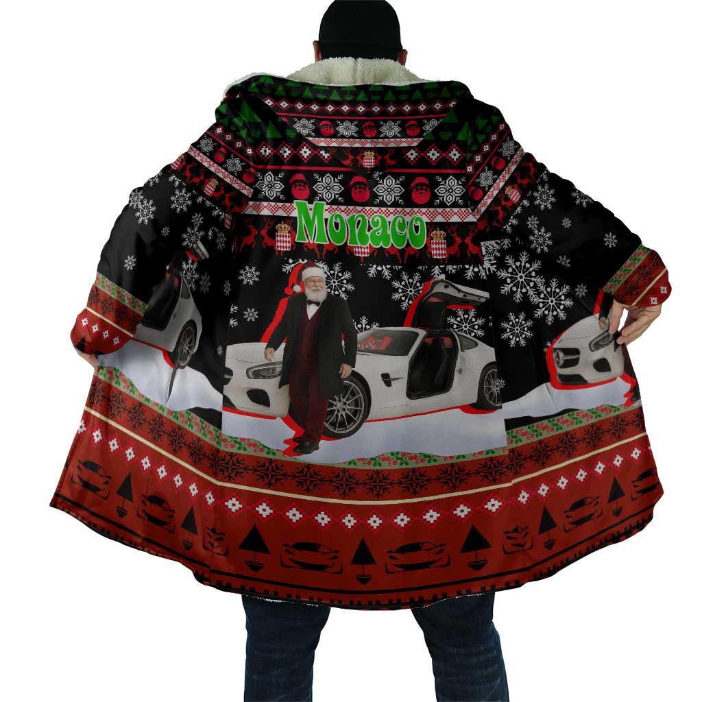 Monaco Christmas Cloak with Santa Claus Sports Car Snowflakes and Luxury Holiday - Wonder Print Shop