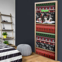 Monaco Christmas Door Cover with Santa Claus Sports Car Snowflakes and Luxury Holiday - Wonder Print Shop