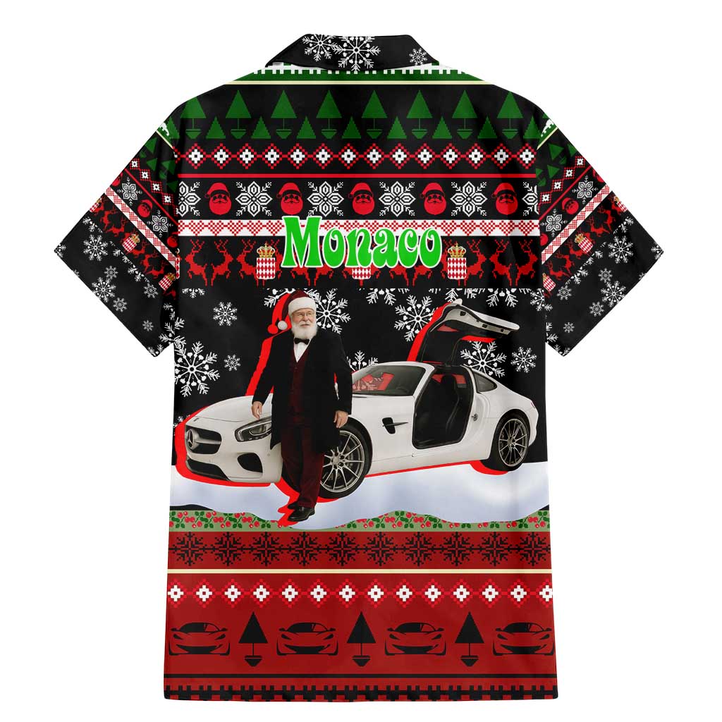 Monaco Christmas Family Matching Mermaid Dress and Hawaiian Shirt with Santa Claus Sports Car Snowflakes and Luxury Holiday - Wonder Print Shop