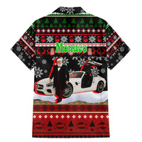 Monaco Christmas Family Matching Mermaid Dress and Hawaiian Shirt with Santa Claus Sports Car Snowflakes and Luxury Holiday - Wonder Print Shop