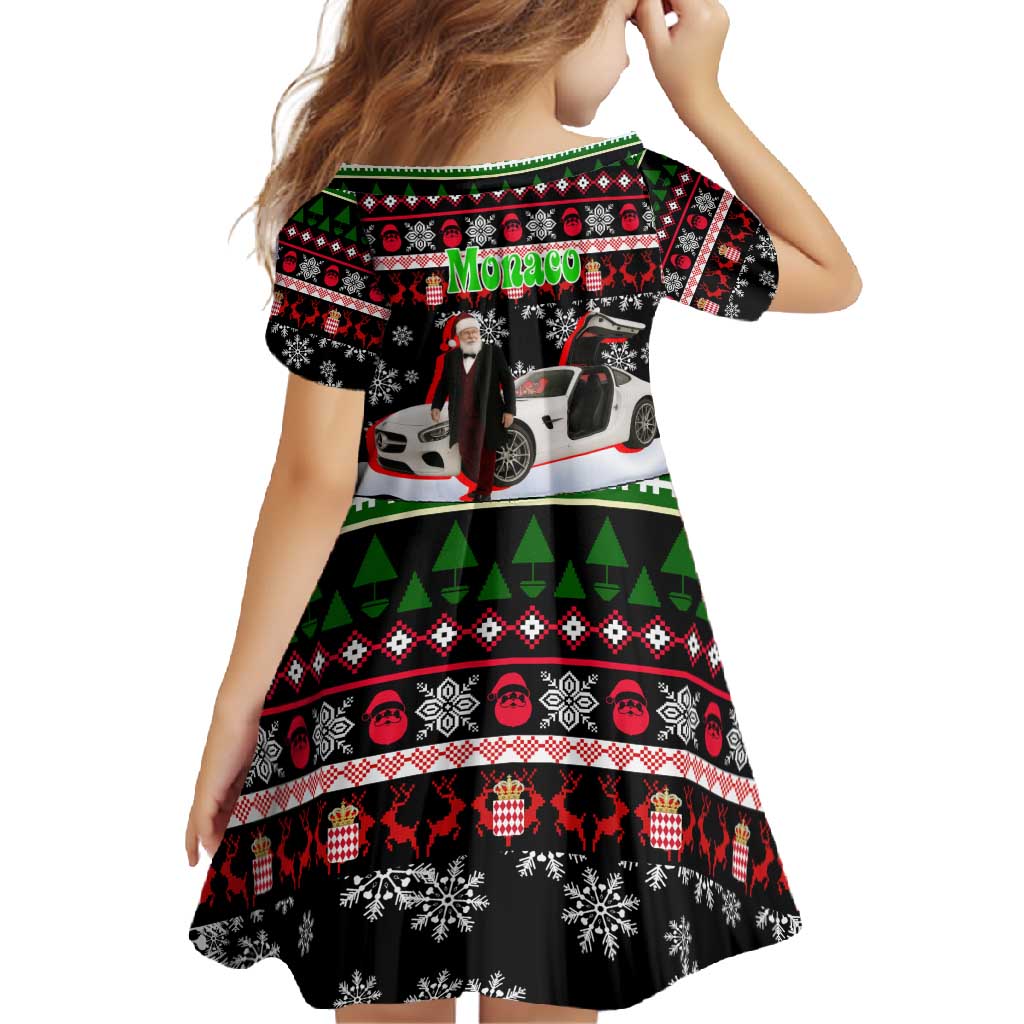 Monaco Christmas Family Matching Tank Maxi Dress and Hawaiian Shirt with Santa Claus Sports Car Snowflakes and Luxury Holiday - Wonder Print Shop