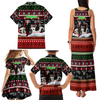 Monaco Christmas Family Matching Tank Maxi Dress and Hawaiian Shirt with Santa Claus Sports Car Snowflakes and Luxury Holiday - Wonder Print Shop