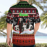 Monaco Christmas Hawaiian Shirt with Santa Claus Sports Car Snowflakes and Luxury Holiday - Wonder Print Shop