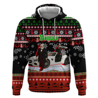 Monaco Christmas Hoodie with Santa Claus Sports Car Snowflakes and Luxury Holiday - Wonder Print Shop