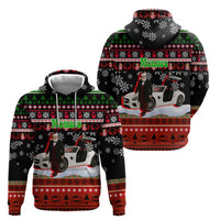 Monaco Christmas Hoodie with Santa Claus Sports Car Snowflakes and Luxury Holiday - Wonder Print Shop