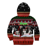 Monaco Christmas Kid Hoodie with Santa Claus Sports Car Snowflakes and Luxury Holiday - Wonder Print Shop