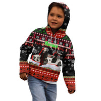 Monaco Christmas Kid Hoodie with Santa Claus Sports Car Snowflakes and Luxury Holiday - Wonder Print Shop