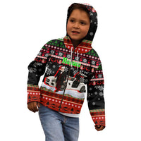 Monaco Christmas Kid Hoodie with Santa Claus Sports Car Snowflakes and Luxury Holiday - Wonder Print Shop