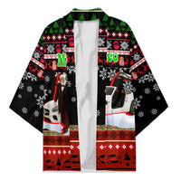 Monaco Christmas Kimono with Santa Claus Sports Car Snowflakes and Luxury Holiday - Wonder Print Shop