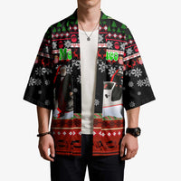 Monaco Christmas Kimono with Santa Claus Sports Car Snowflakes and Luxury Holiday - Wonder Print Shop