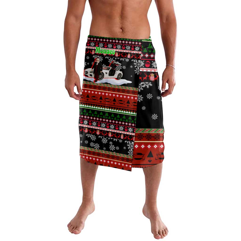 Monaco Christmas Lavalava with Santa Claus Sports Car Snowflakes and Luxury Holiday - Wonder Print Shop