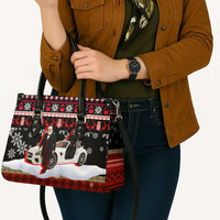 Monaco Christmas Leather Bag with Santa Claus Sports Car Snowflakes and Luxury Holiday - Wonder Print Shop
