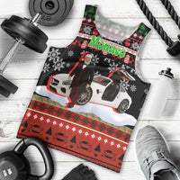Monaco Christmas Men Tank Top with Santa Claus Sports Car Snowflakes and Luxury Holiday - Wonder Print Shop