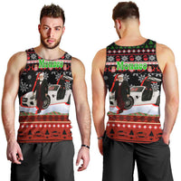 Monaco Christmas Men Tank Top with Santa Claus Sports Car Snowflakes and Luxury Holiday - Wonder Print Shop