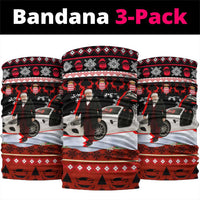 Monaco Christmas Neck Gaiter with Santa Claus Sports Car Snowflakes and Luxury Holiday - Wonder Print Shop